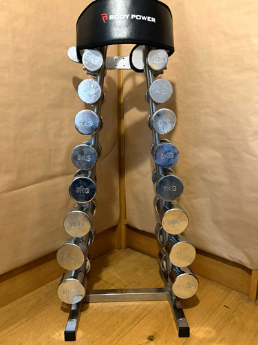Freestanding metal dumbbell - metal,