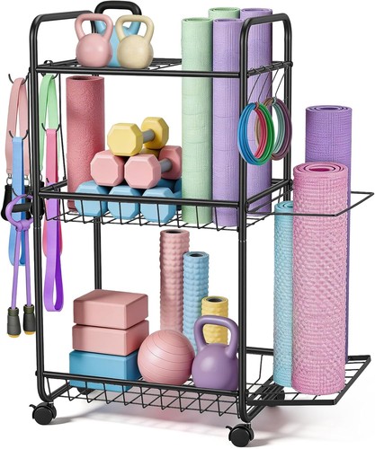 Home gym storage rack - storage, 3-tier